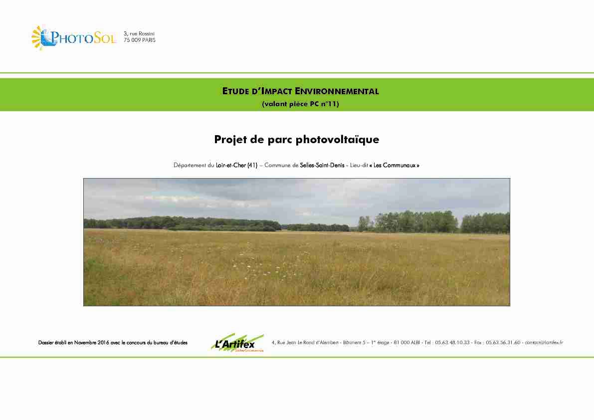 Projet de parc photovoltaïque