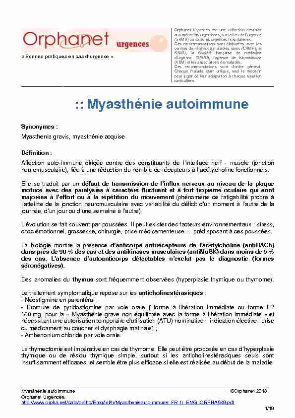 :: Myasthénie autoimmune