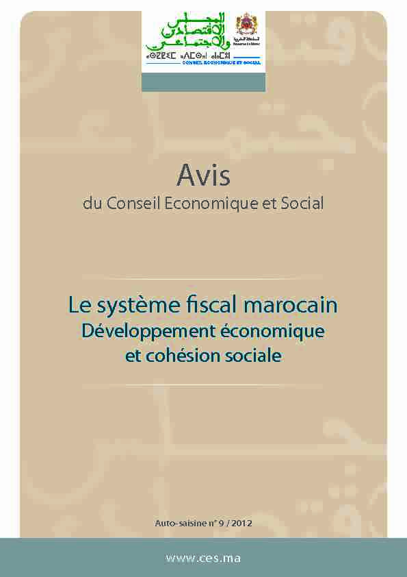 Le système fiscal marocain Développement économique et