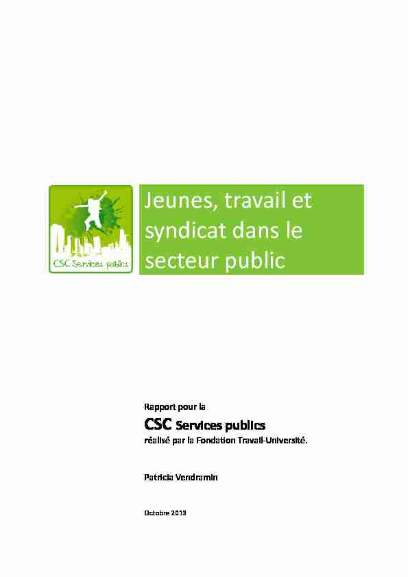 [PDF] Jeunes travail et syndicat dans le secteur public