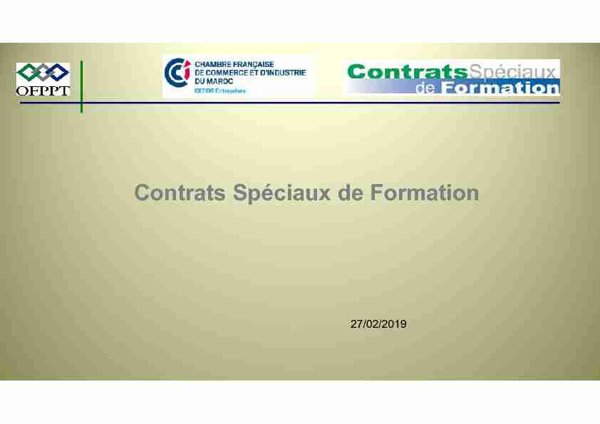 [PDF] Contrats Spéciaux de Formation