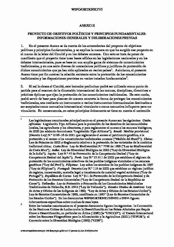 [PDF] La Protección de los Conocimientos Tradicionales - WIPO