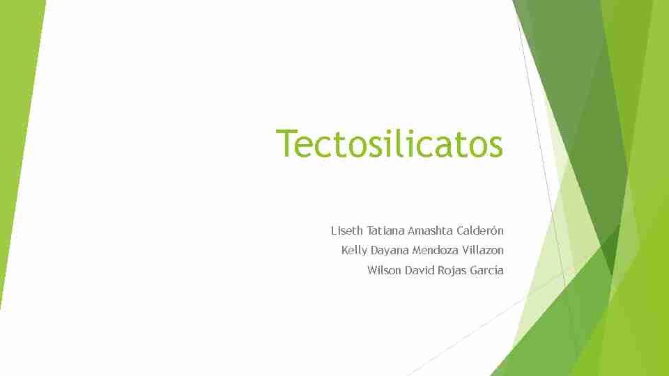 Tectosilicatos