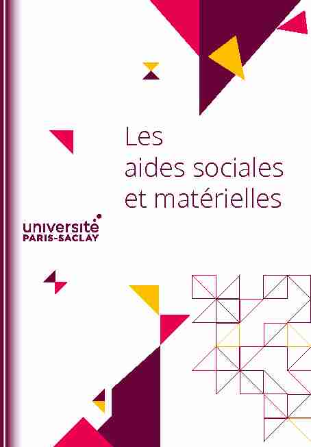 [PDF] Les aides sociales et matérielles - Université Paris-Saclay