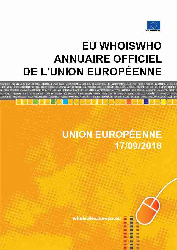 [PDF] EU WHOISWHO ANNUAIRE OFFICIEL DE LUNION EUROPÉENNE