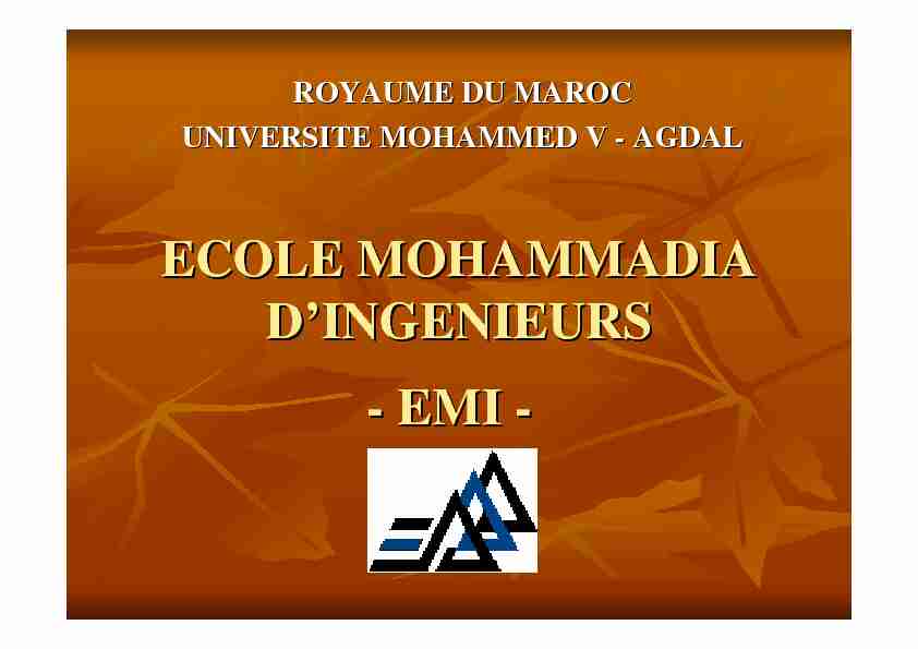 ECOLE MOHAMMADIA DINGENIEURS - EMI -