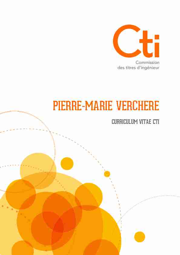 Curriculum Vitae CTI - Pierre-Marie VERCHERE