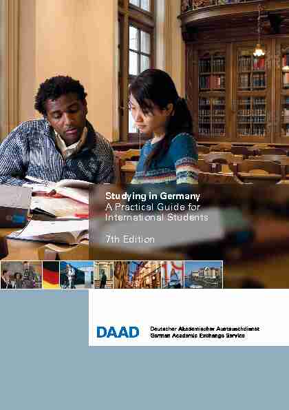 [PDF] Studying in Germany A Practical Guide for International  - DAAD