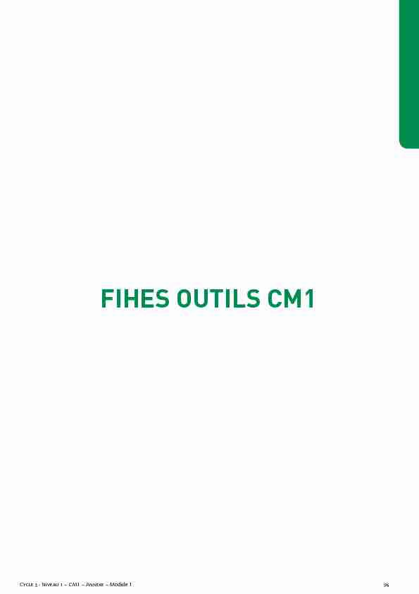 FIHES OUTILS CM1