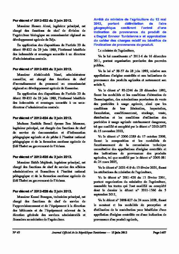 [PDF] Par décret n° 2012-622 du 2 juin 2012 Monsieur Hassen Aloui