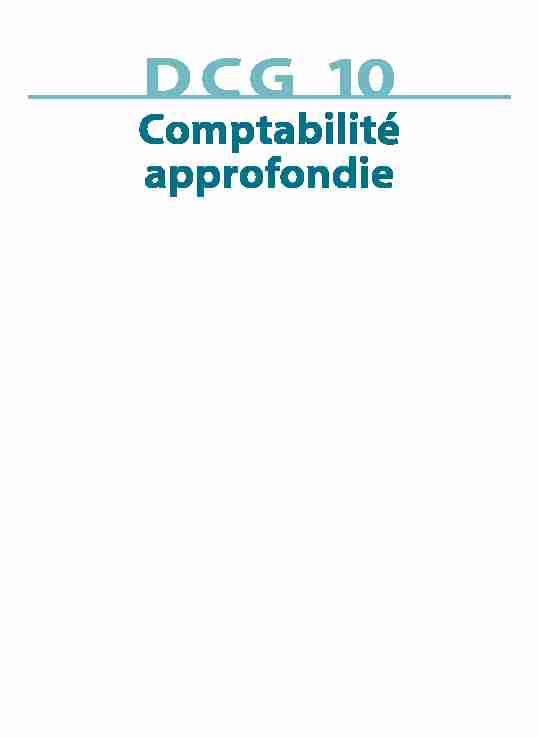 DCG 10 - Comptabilité approfondie