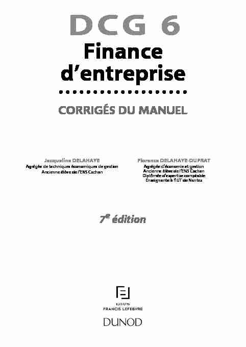 [PDF] DCG 6 - Finance dentreprise - Dunod