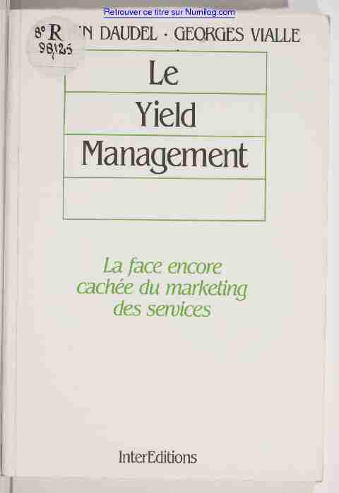 Le Yield management. La face encore cachée du marketing des
