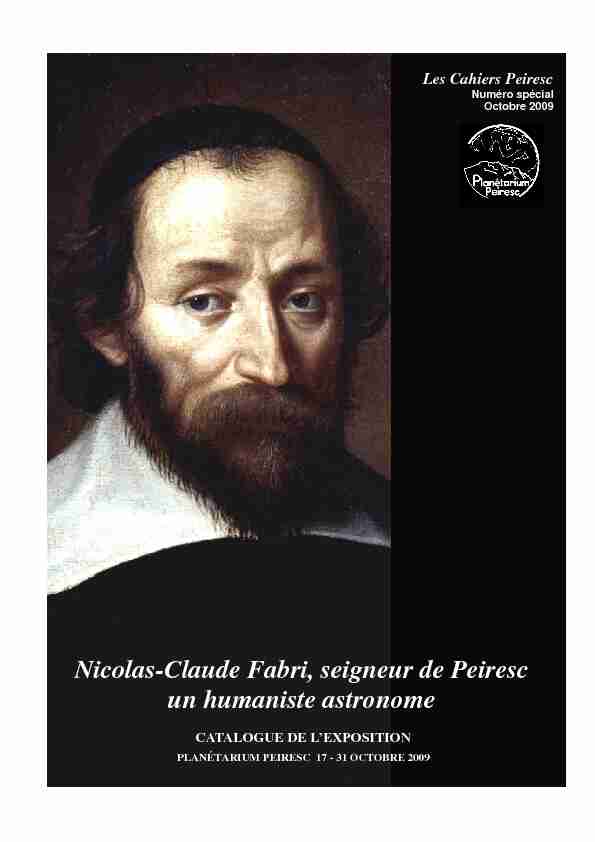 Nicolas-Claude Fabri seigneur de Peiresc un humaniste astronome