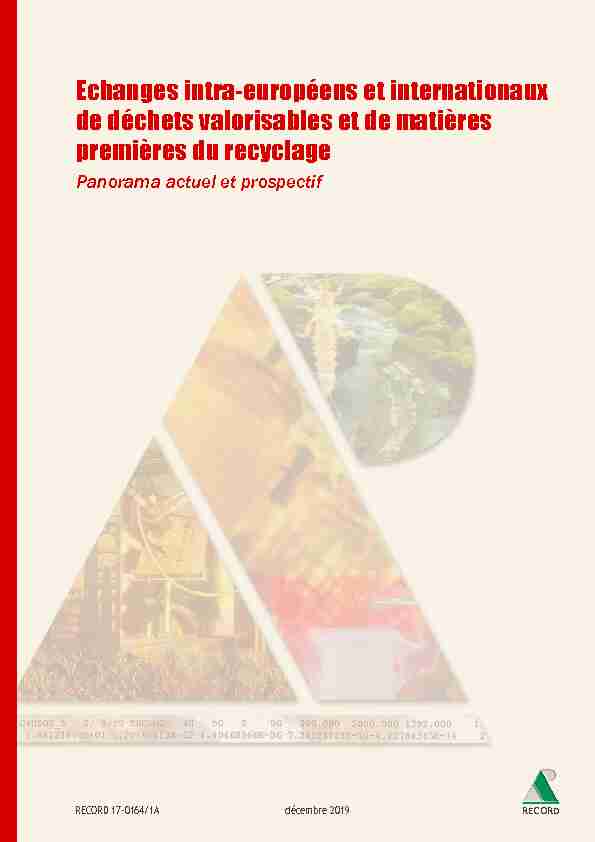 Echanges intra-européens et internationaux de déchets valorisables