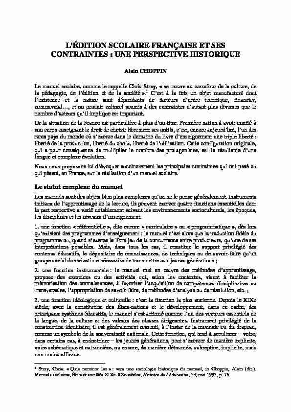 [PDF] Lédition scolaire française et ses contraintes