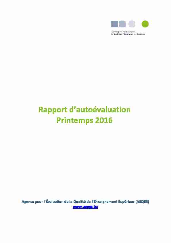 [PDF] Rapport dautoévaluation Printemps 2016 - lAEQES