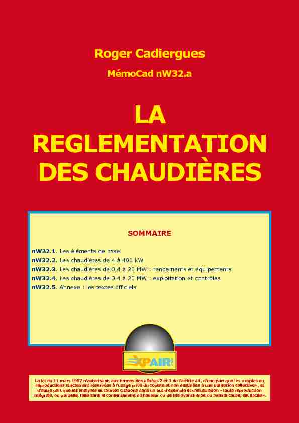 LA REGLEMENTATION DES CHAUDIÈRES - mediaxpaircom