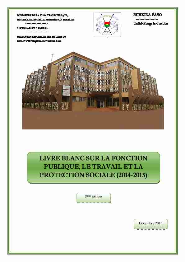 livre blanc sur la fonction publique le travail et la protection sociale