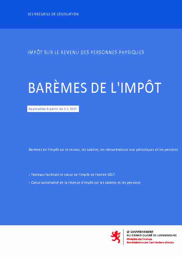 BARÈMES DE LIMPÔT
