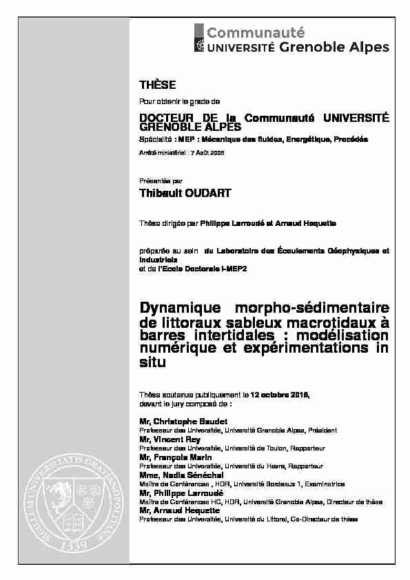 [PDF] Dynamique morpho-sédimentaire de littoraux sableux macrotidaux