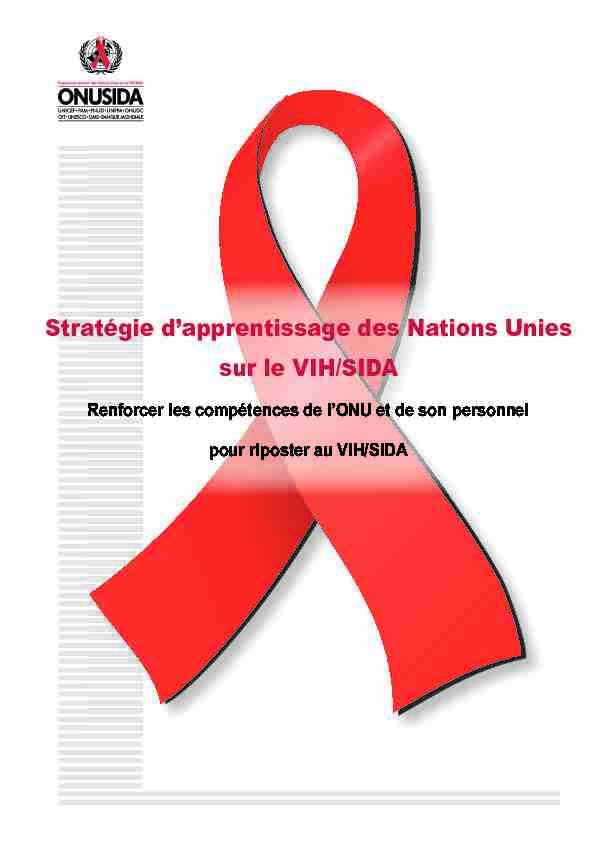 [PDF] Stratégie dapprentissage des Nations Unies sur le VIH/SIDA - UNAids