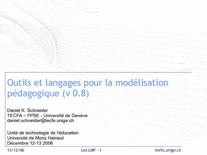 Outils et langages pour la modélisation pédagogique (v 0.8)