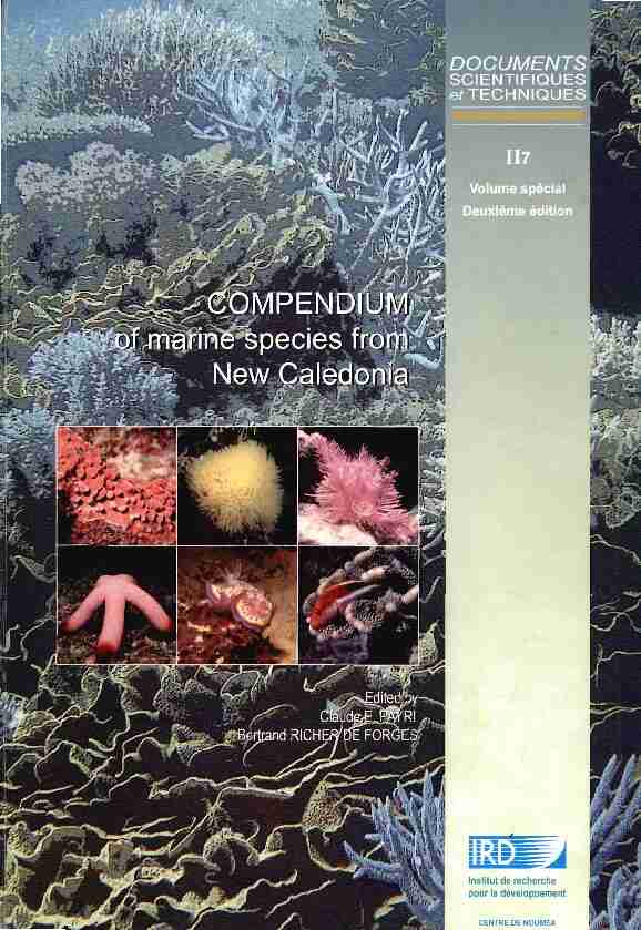 Compendium of marine species from New Caledonia : second edition