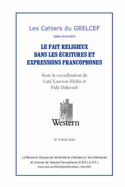 [PDF] LE FAIT RELIGIEUX DANS LES ÉCRITURES ET EXPRESSIONS