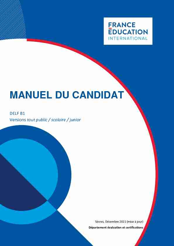 Manuel du candidat DELF B1