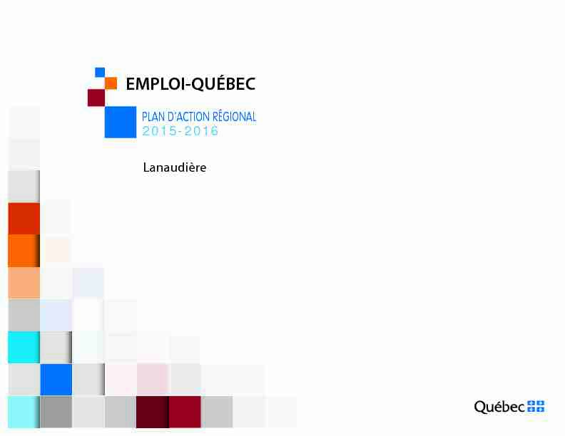 Plan daction régional 2015-2016 - Lanaudière