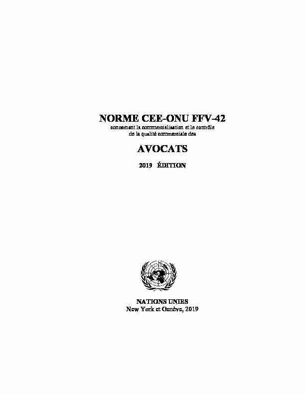NORME CEE-ONU FFV-42 AVOCATS
