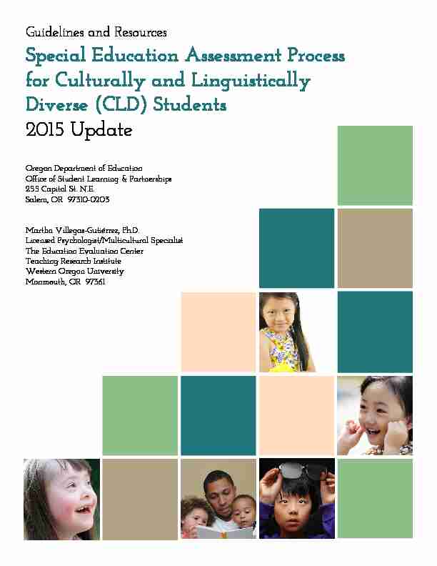 Special Education Assessment Process for Culturally and