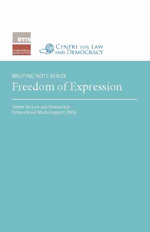 Freedom of Expression Briefing Note Series