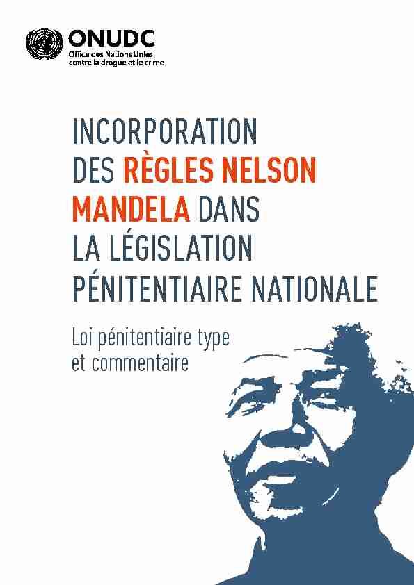 Incorporation des Règles Nelson Mandela dans la législation