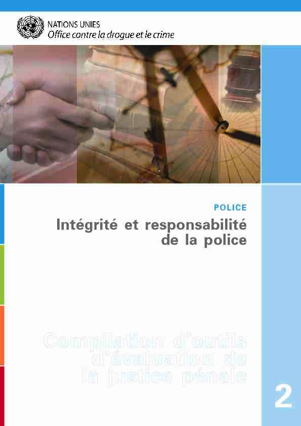Intégrité et responsabilité de la police - UNODC