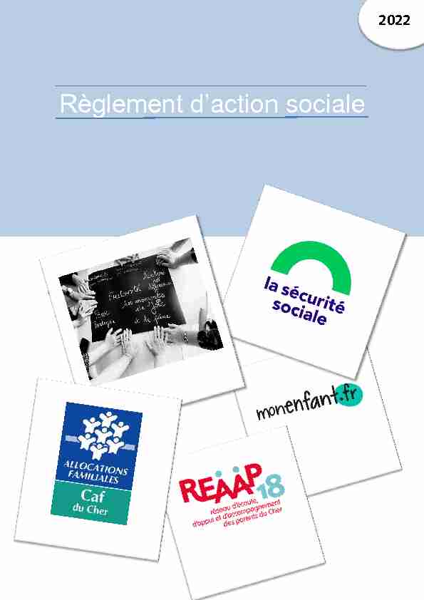 Règlement dAction Sociale 2021 Caf du Cher