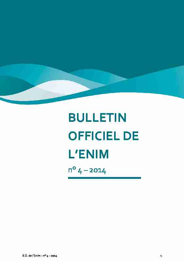 BULLETIN OFFICIEL DE LENIM