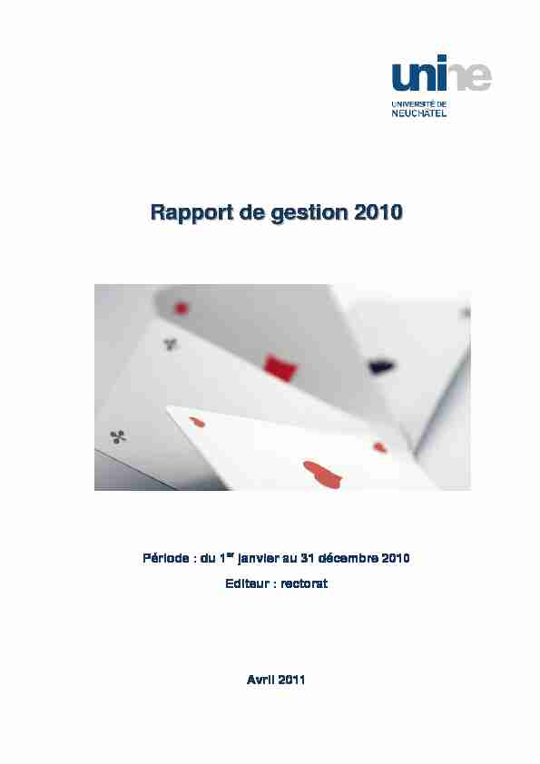 Rapport de gestion 2010