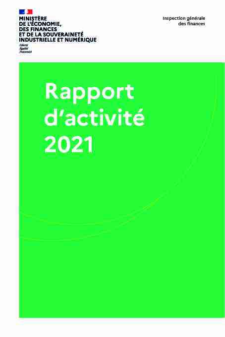 [PDF] Rapport dactivité 2021 - Inspection générale des finances