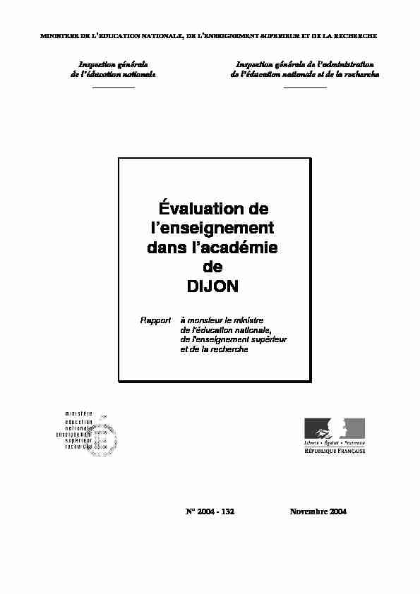 [PDF] Évaluation de lenseignement dans lacadémie de DIJON