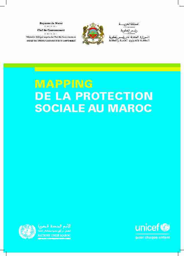 MAPPING DE LA PROTECTION SOCIALE AU MAROC
