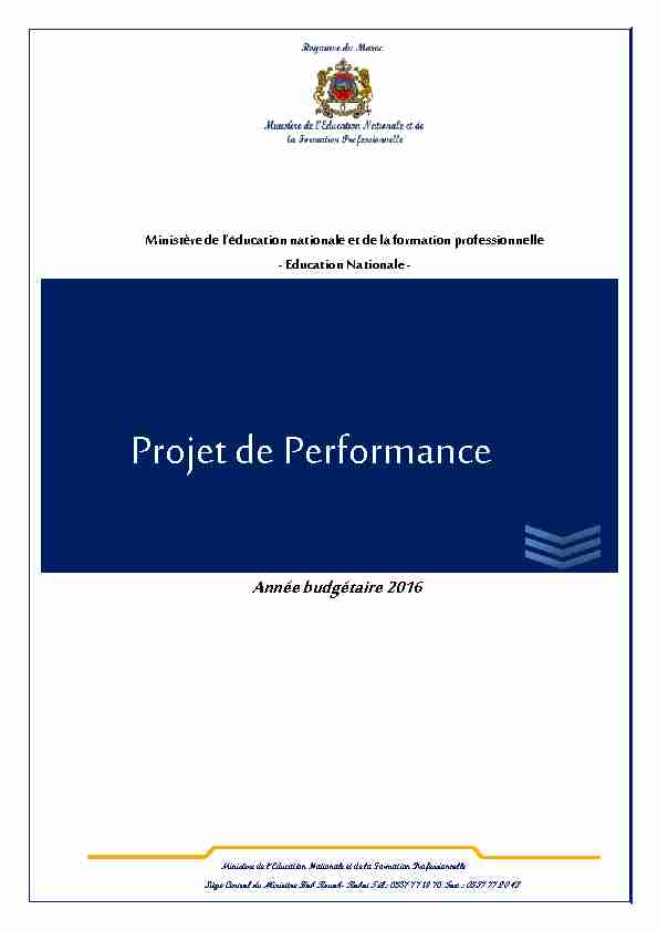 Projet ministériel de Performance
