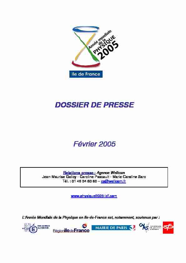 DOSSIER DE PRESSE Février 2005