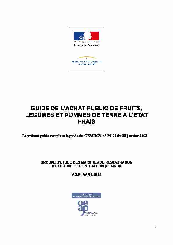 [PDF] GUIDE DE LACHAT PUBLIC DE FRUITS LEGUMES ET POMMES