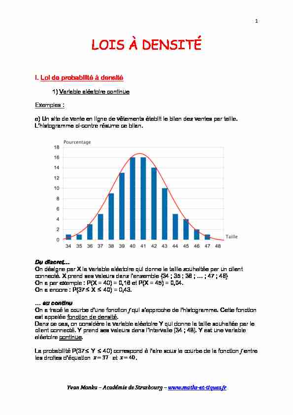 [PDF] LOIS À DENSITÉ - maths et tiques