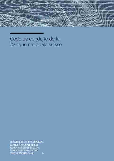 [PDF] Code de conduite de la Banque nationale suisse
