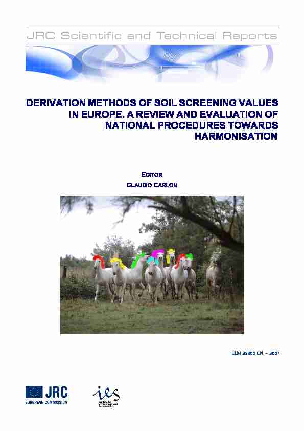 derivation methods of soil screening values in europe. a review and