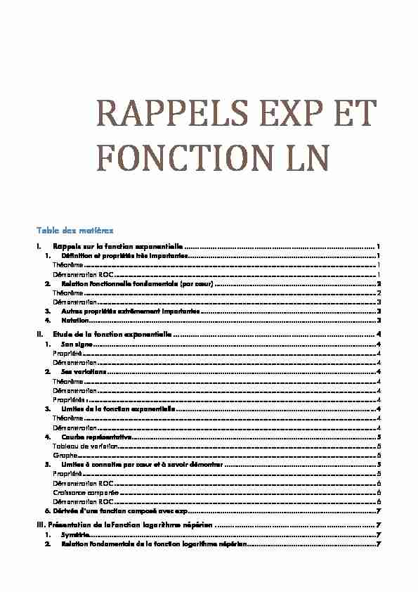 [PDF] RAPPELS EXP ET FONCTION LN - Plus de bonnes notes
