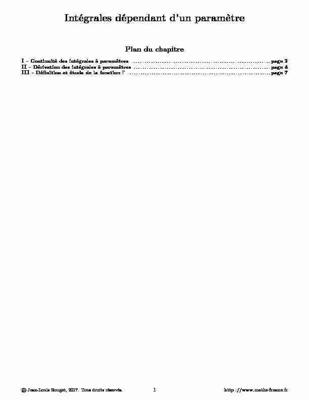 [PDF] cours-integrales-dependant-d-un-parametrepdf - AlloSchool